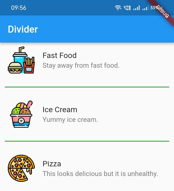 add horizontal divider in flutter